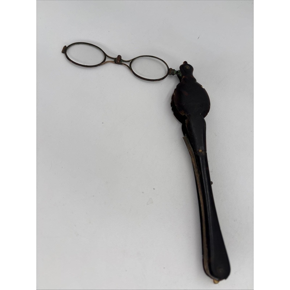 Antique Victorian Folding Lorgnette Opera Glasses With Toortoiseshell Handle